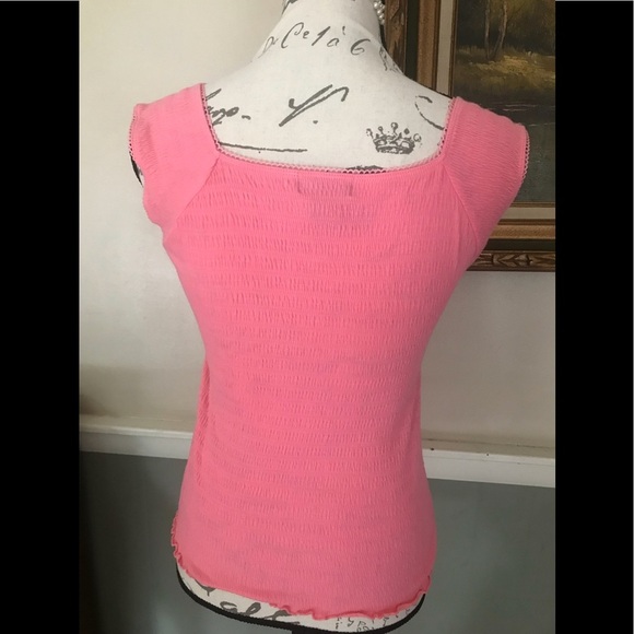 🩷Jazzie Pink V-Neck Cap Sleeve Bow Blouse - Picture 5 of 7